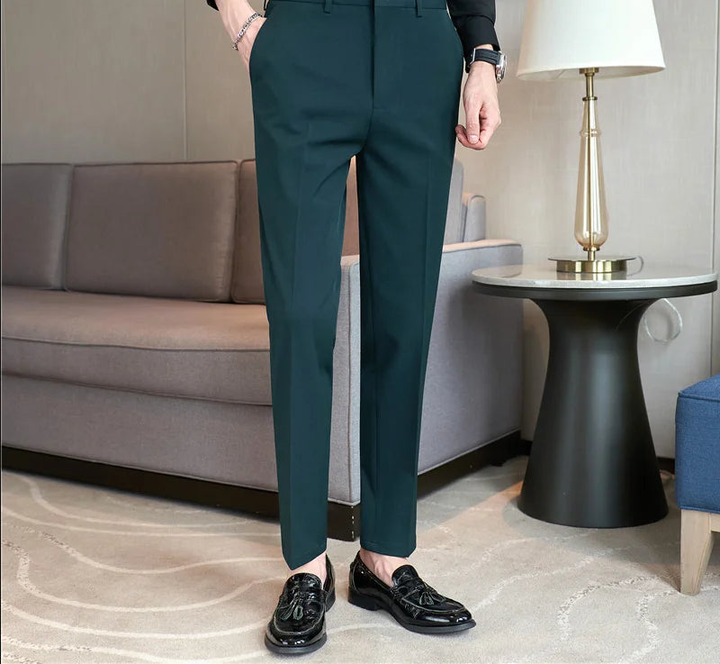 Grexy Slim - 2026 Spring Men High Waist Pant Casual Slim Belt Design
